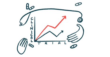 Clinical trial graph illustration.