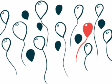 A single red balloon is seen among a host of black and white balloons in this illustration of rare.