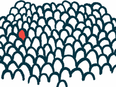 This illustration of rare highlights a single person, in red, among a large crowd.