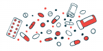 This is an illustration of drugs, medicines, and pill bottles.
