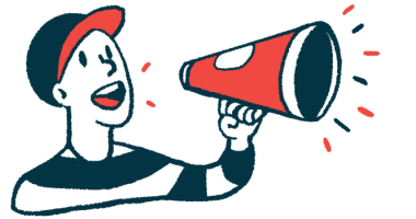 An illustration of a person using a conical megaphone to make a news announcement.