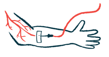 An illustration shows a close-up view of an intravenous medication being given into a vein in a patient's arm.