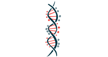 A section of the double helix of a DNA strand is shown.