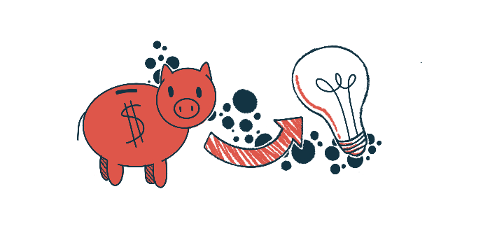 An arrow links a red piggy ban with a dollar sign on its side to a giant light bulb.