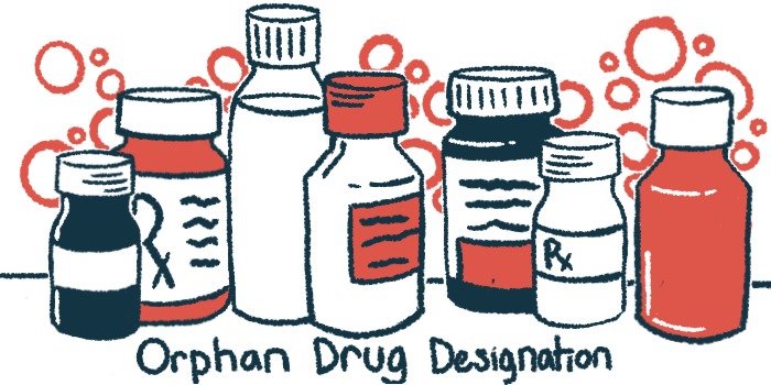 An illustration of bottles of medicine with the words 'orphan drug designation' written underneath.